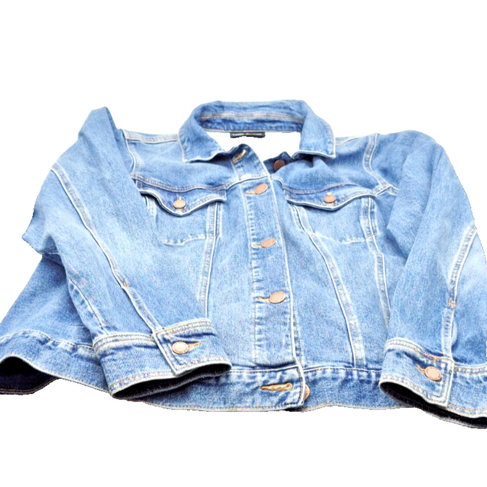Lane Bryant Denim Jean Jacket Cropped Front Flap Pockets Size 20 12924-0995 - Picture 3 of 12